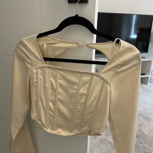 Missguided long sleeve corset top size 2